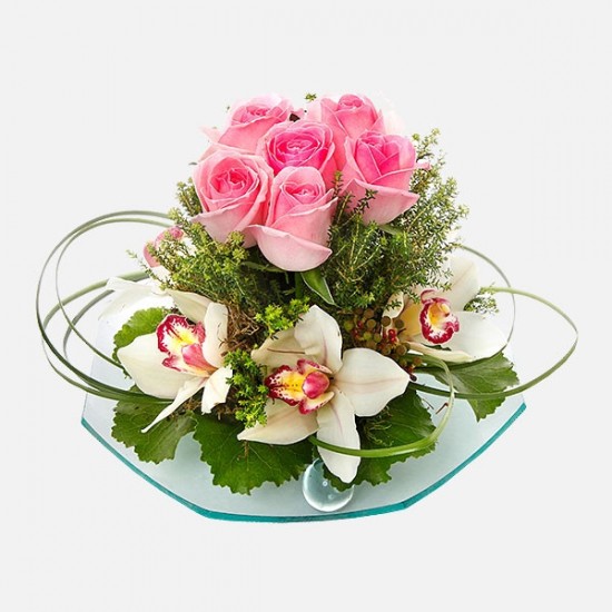 Τριαντάφυλλα & Ορχιδέα σιμπίτιουμ