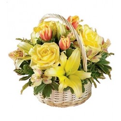 Σύνθεση Κίτρινα Τριαντάφυλλα & Τουλίπες