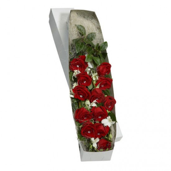 Κόκκινα Τριαντάφυλλα & Λευκή Ορχιδέα